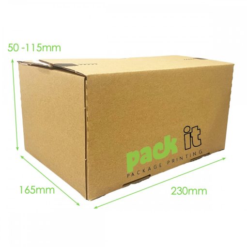 Webshop csomagküldő doboz A5+ 230x165x50-115mm